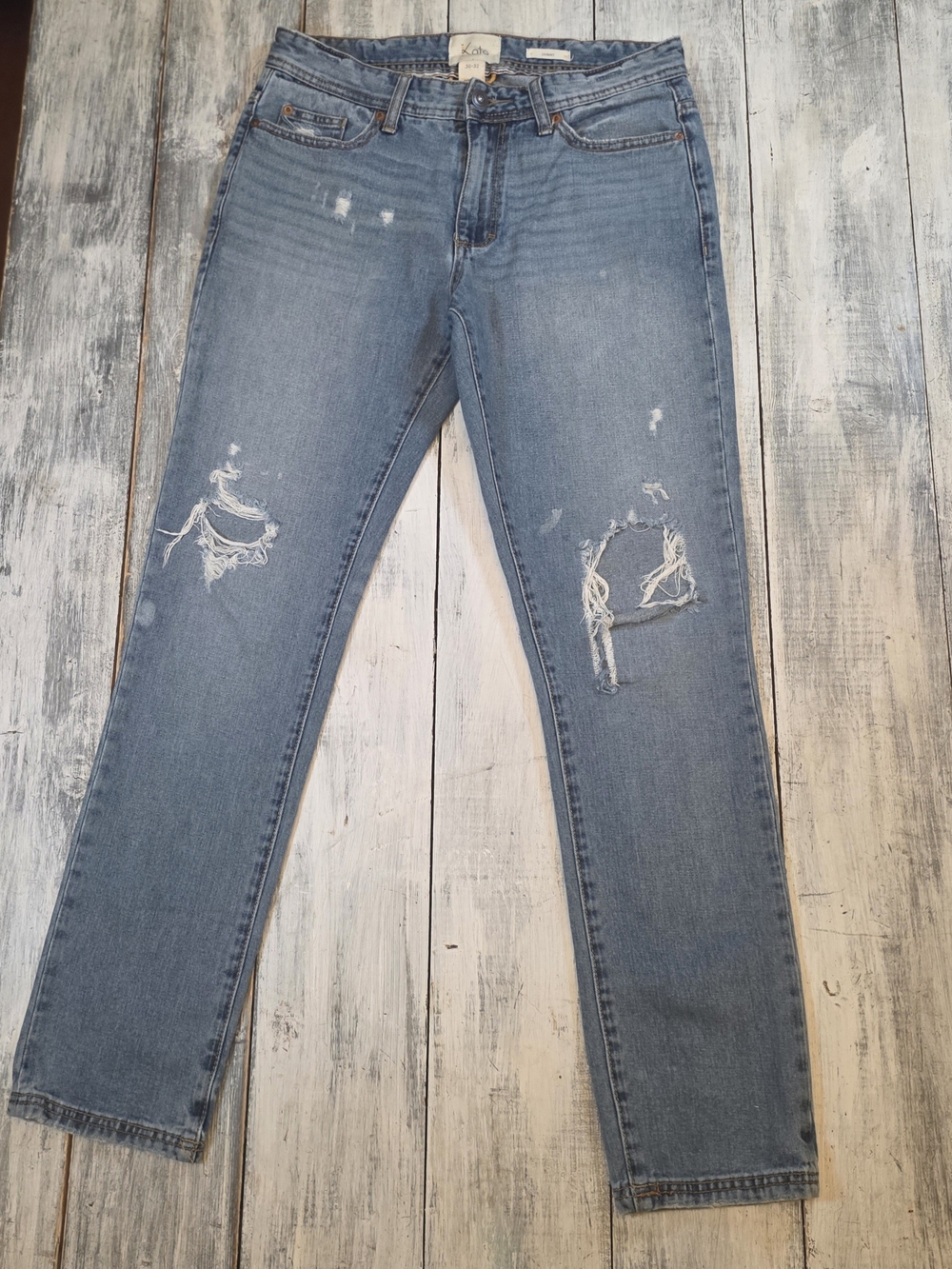 Koto Women's Skinny Leg Distressed Jeans in Light Blue sz 30-32